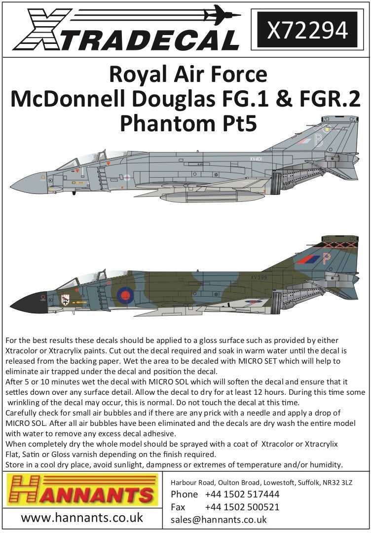 Xtradecal X72294 1:72 McDonnell-Douglas FG.1/FGR.2 Phantom Pt 5