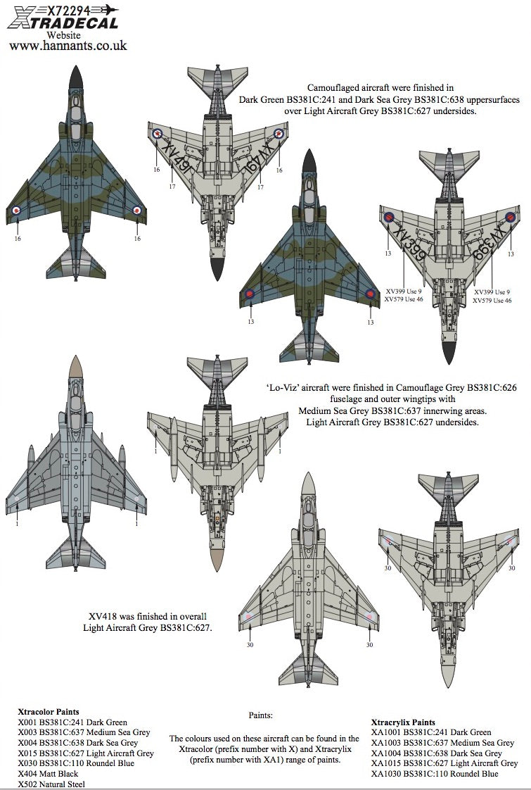 Xtradecal X72294 1:72 McDonnell-Douglas FG.1/FGR.2 Phantom Pt 5