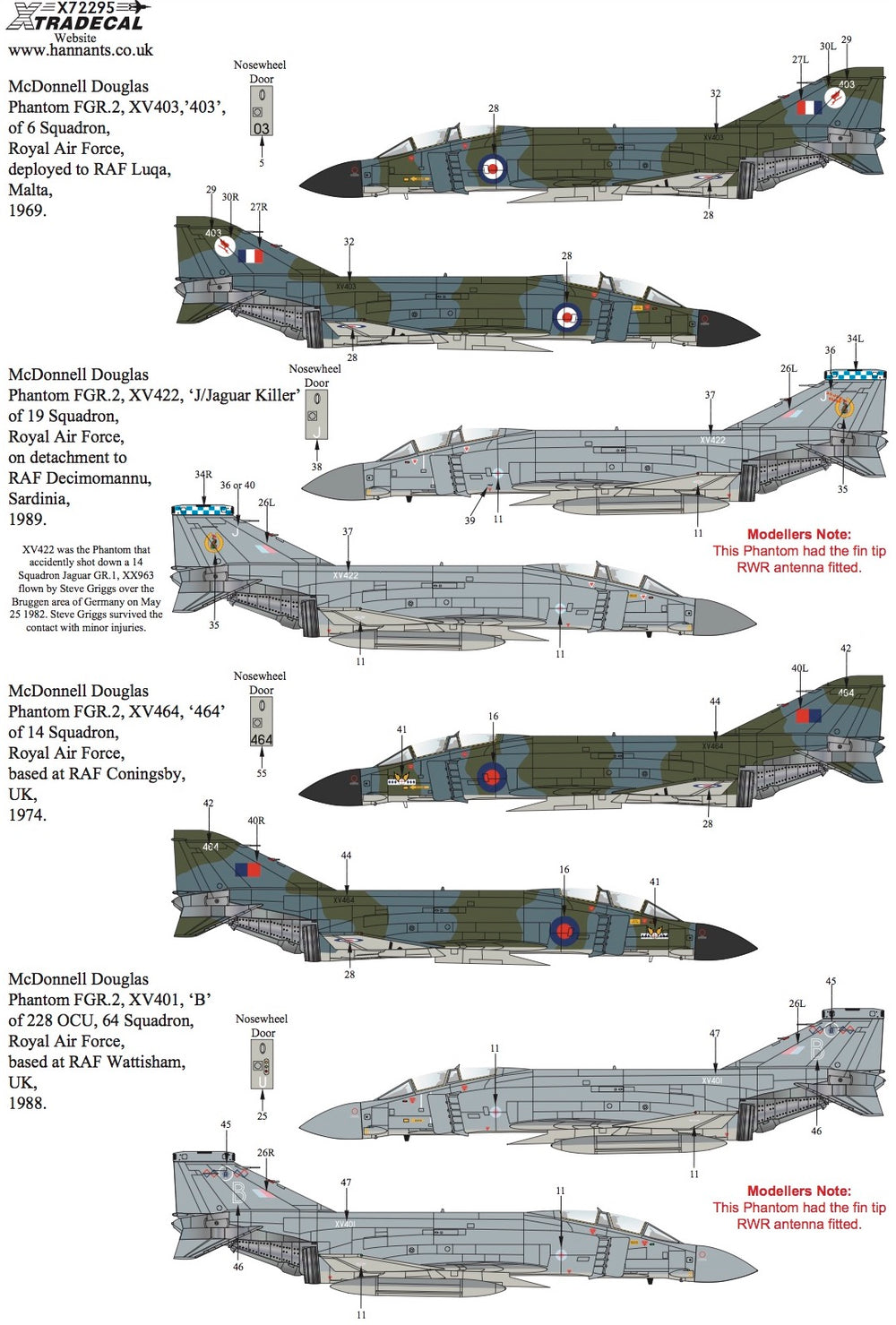 Xtradecal X72295 1:72 McDonnell-Douglas FG.1/FGR.2 Phantom Pt.6