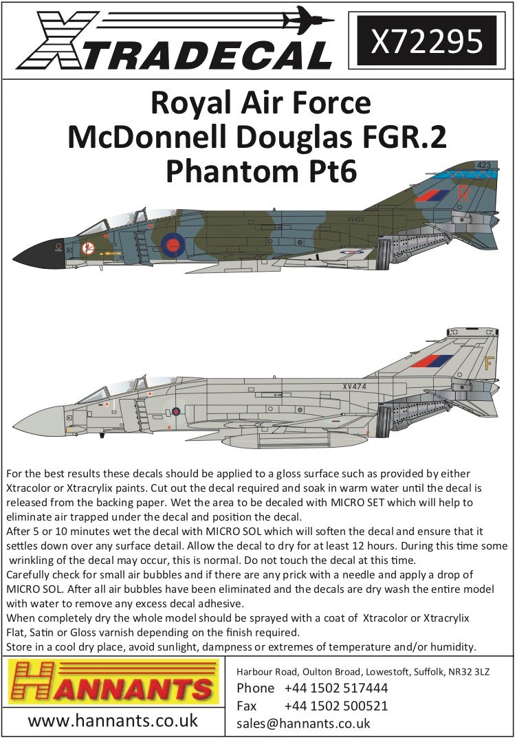 Xtradecal X72295 1:72 McDonnell-Douglas FG.1/FGR.2 Phantom Pt.6