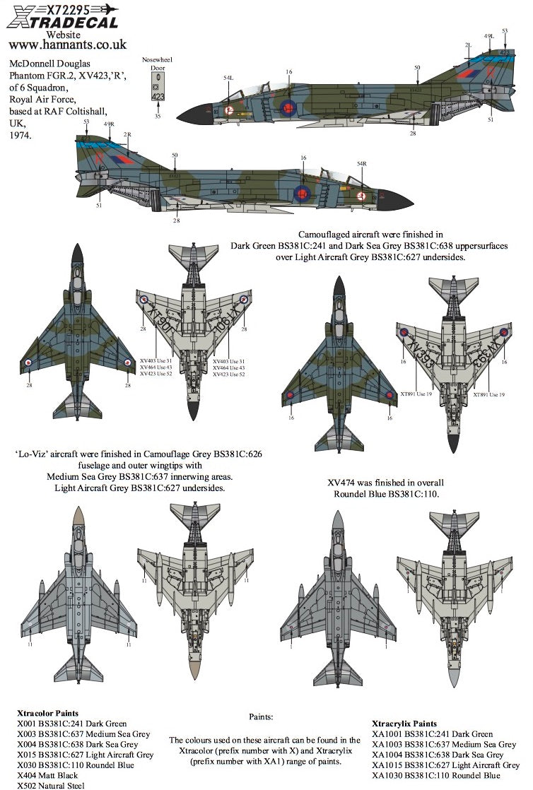 Xtradecal X72295 1:72 McDonnell-Douglas FG.1/FGR.2 Phantom Pt.6