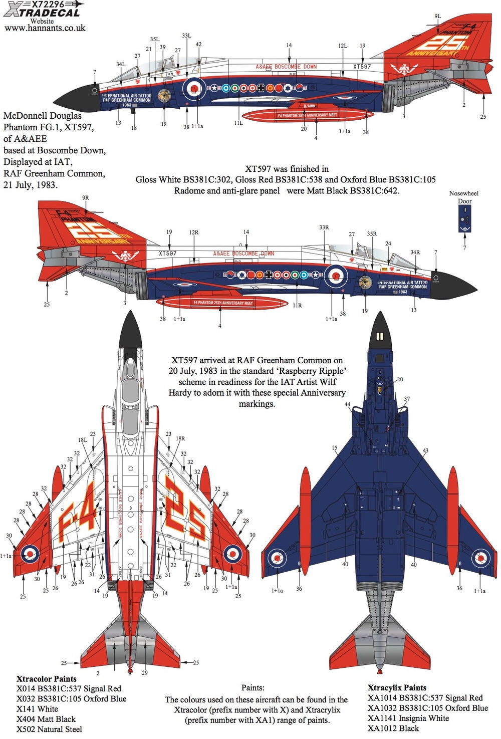 Xtradecal X72296 1:72 McDonnell-Douglas FG.1 Phantom Pt 7