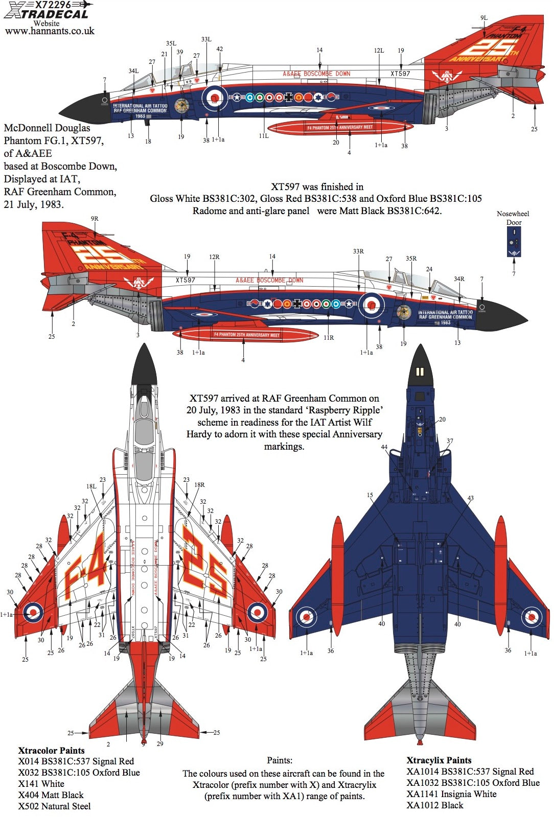 Xtradecal X72296 1:72 McDonnell-Douglas FG.1 Phantom Pt 7