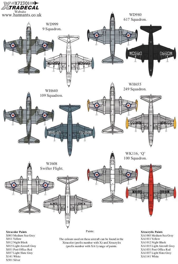 Xtradecal X72301 1:72 BAC/EE Canberra B.2