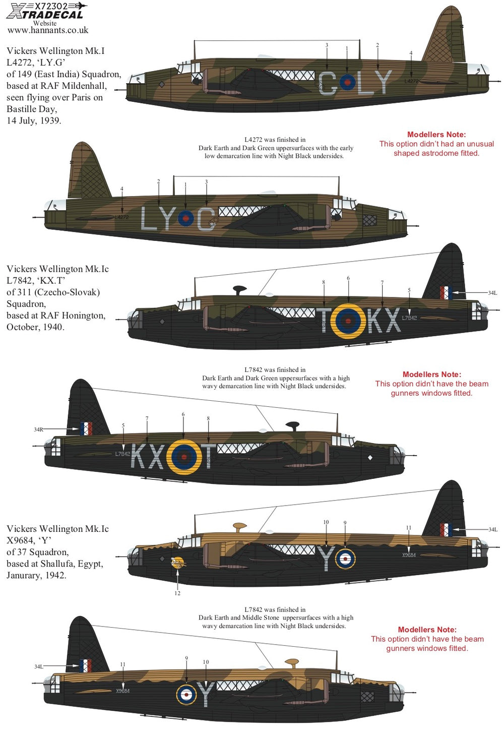 Xtradecal X72302 1:72 Vickers Wellington Mk.I