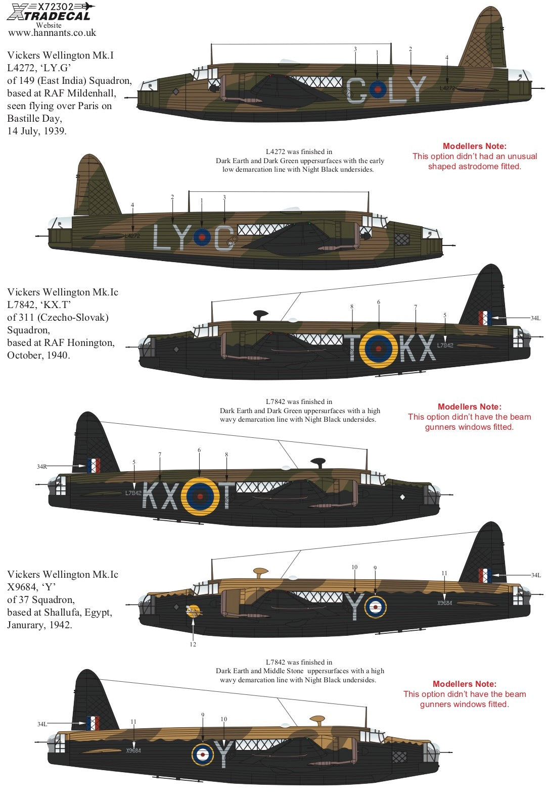Xtradecal X72302 1:72 Vickers Wellington Mk.I