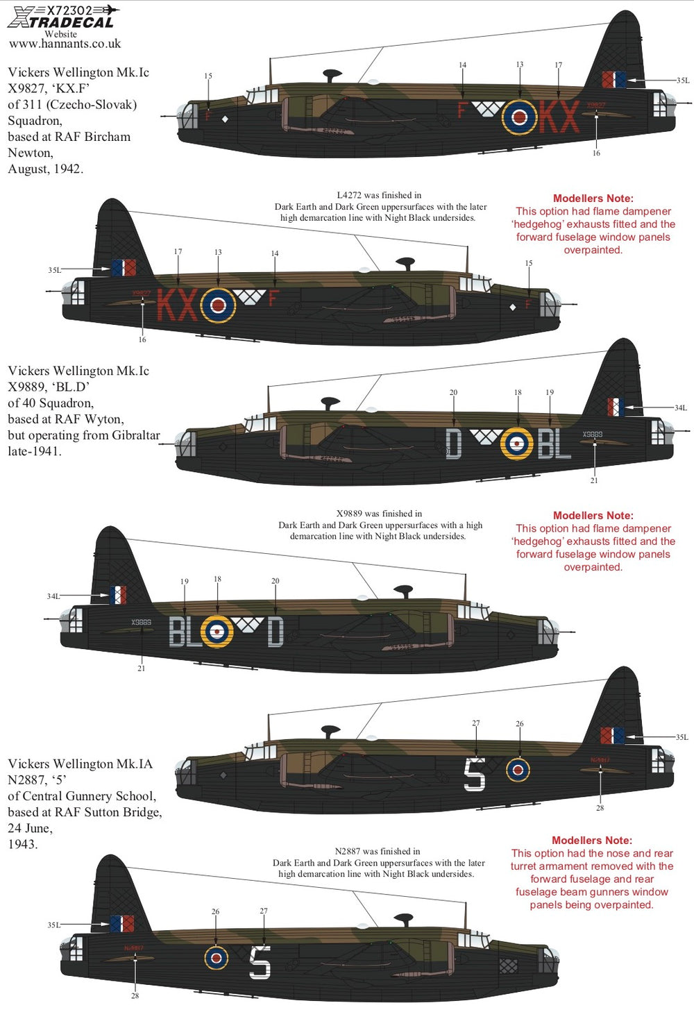 Xtradecal X72302 1:72 Vickers Wellington Mk.I