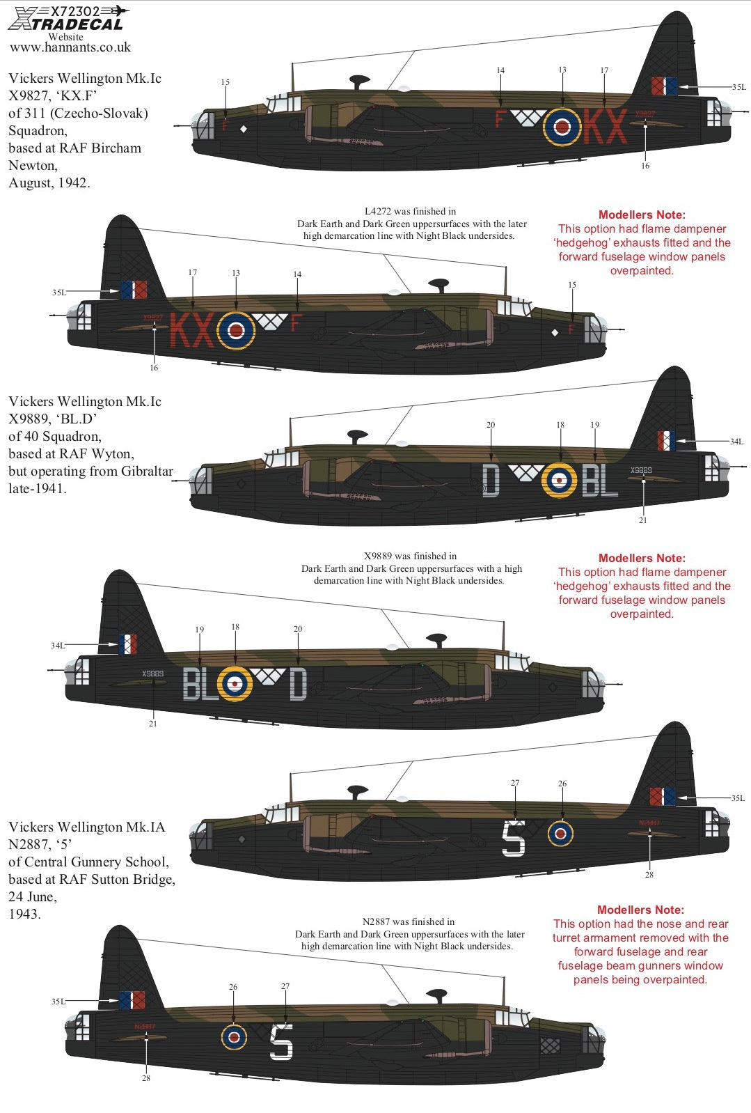 Xtradecal X72302 1:72 Vickers Wellington Mk.I