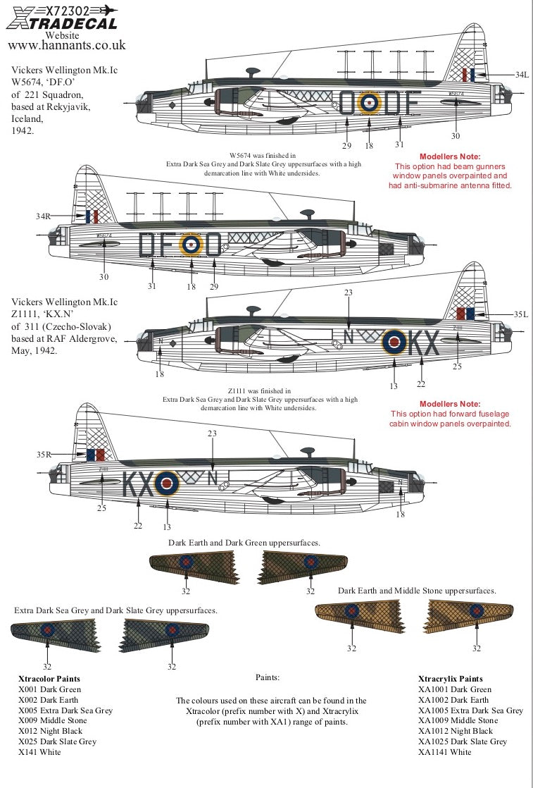 Xtradecal X72302 1:72 Vickers Wellington Mk.I