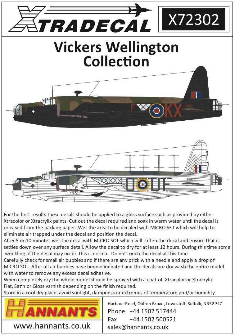 Xtradecal X72302 1:72 Vickers Wellington Mk.I