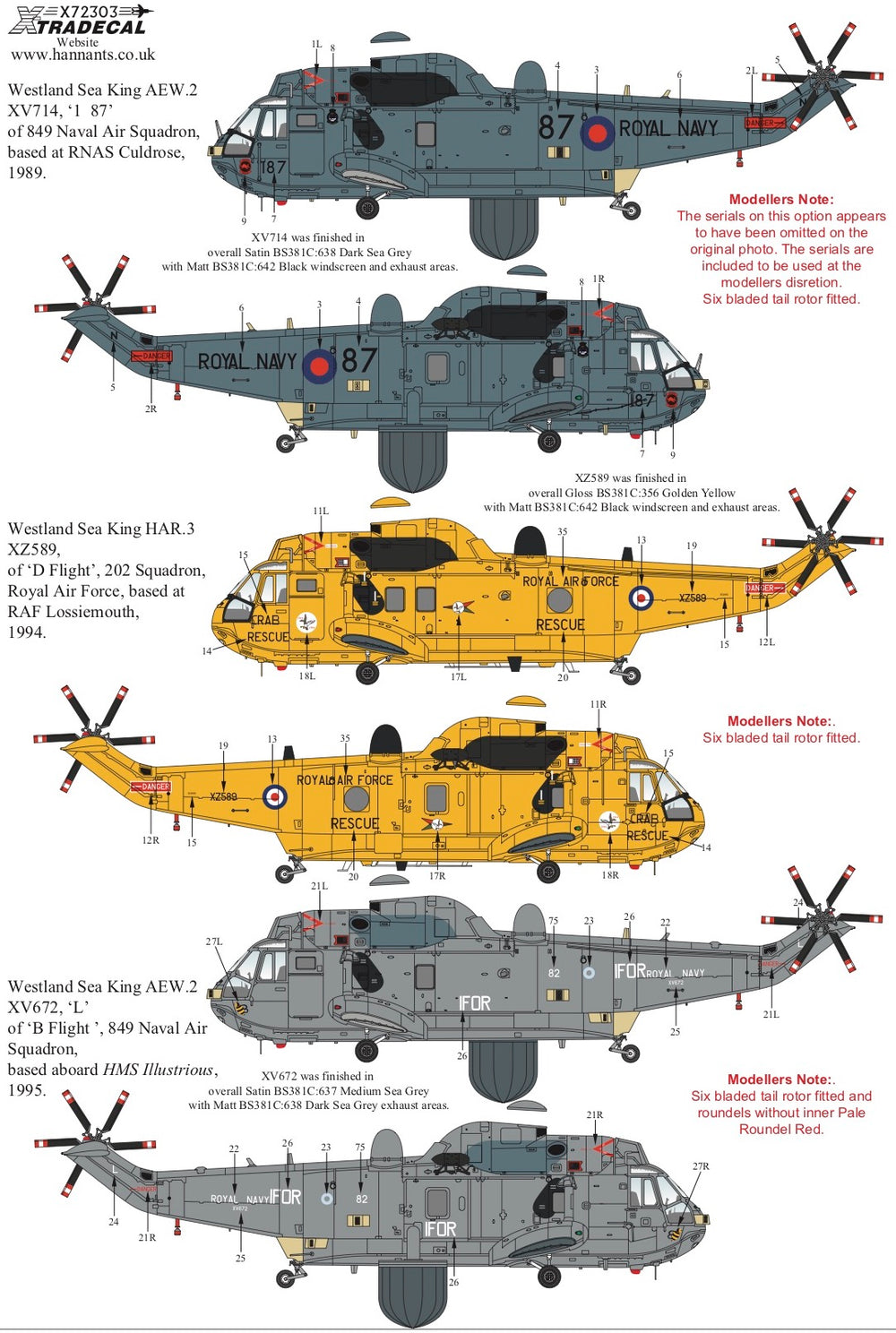 Xtradecal X72303 1:72 Westland Sea King Collection
