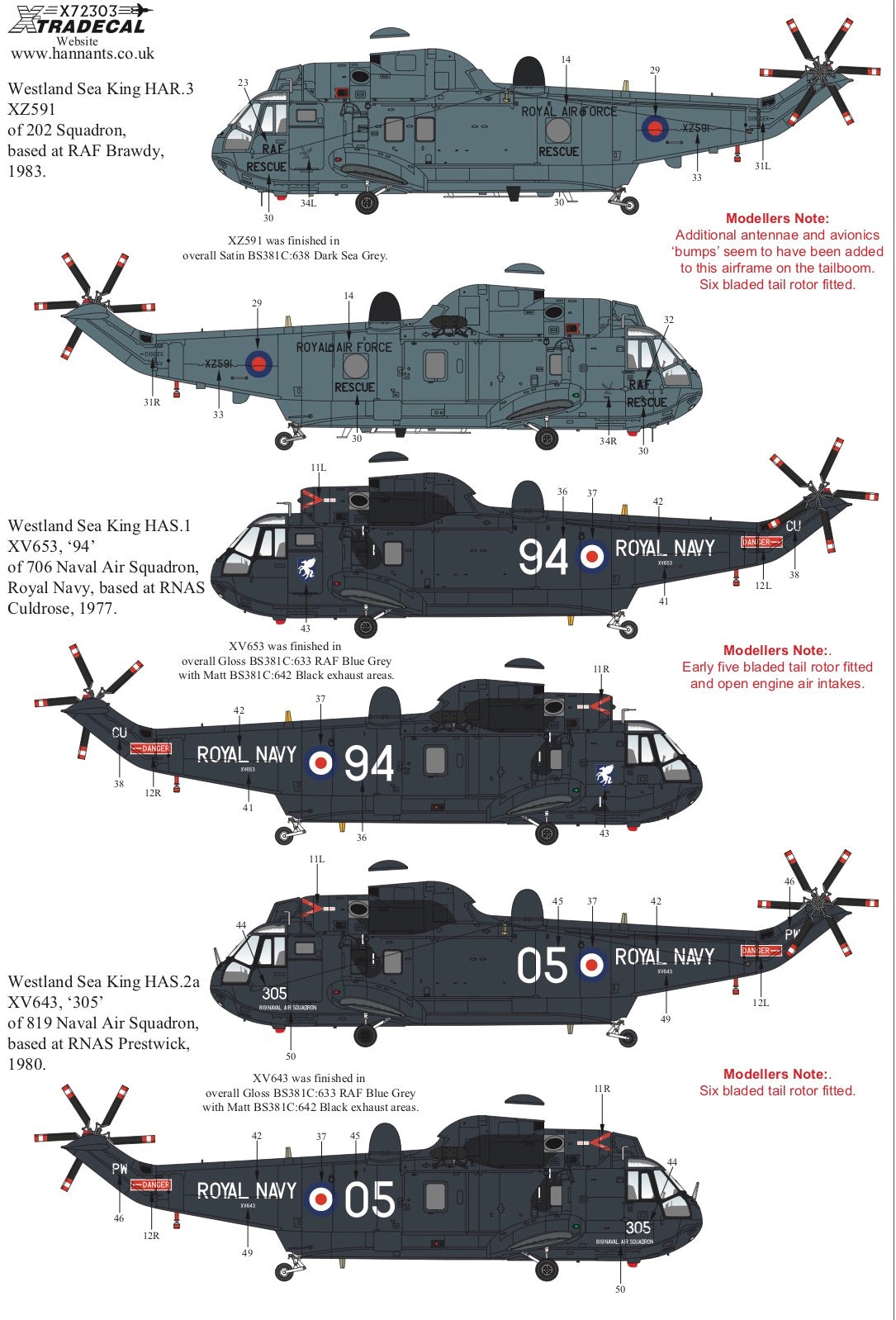 Xtradecal X72303 1:72 Westland Sea King Collection