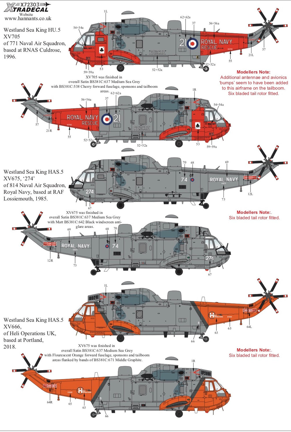 Xtradecal X72303 1:72 Westland Sea King Collection