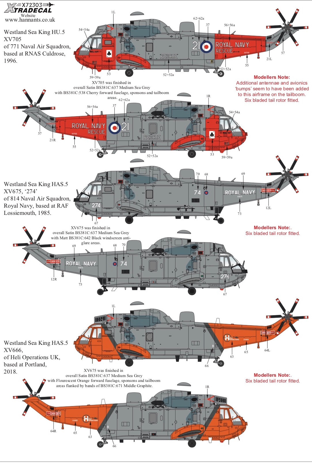 Xtradecal X72303 1:72 Westland Sea King Collection