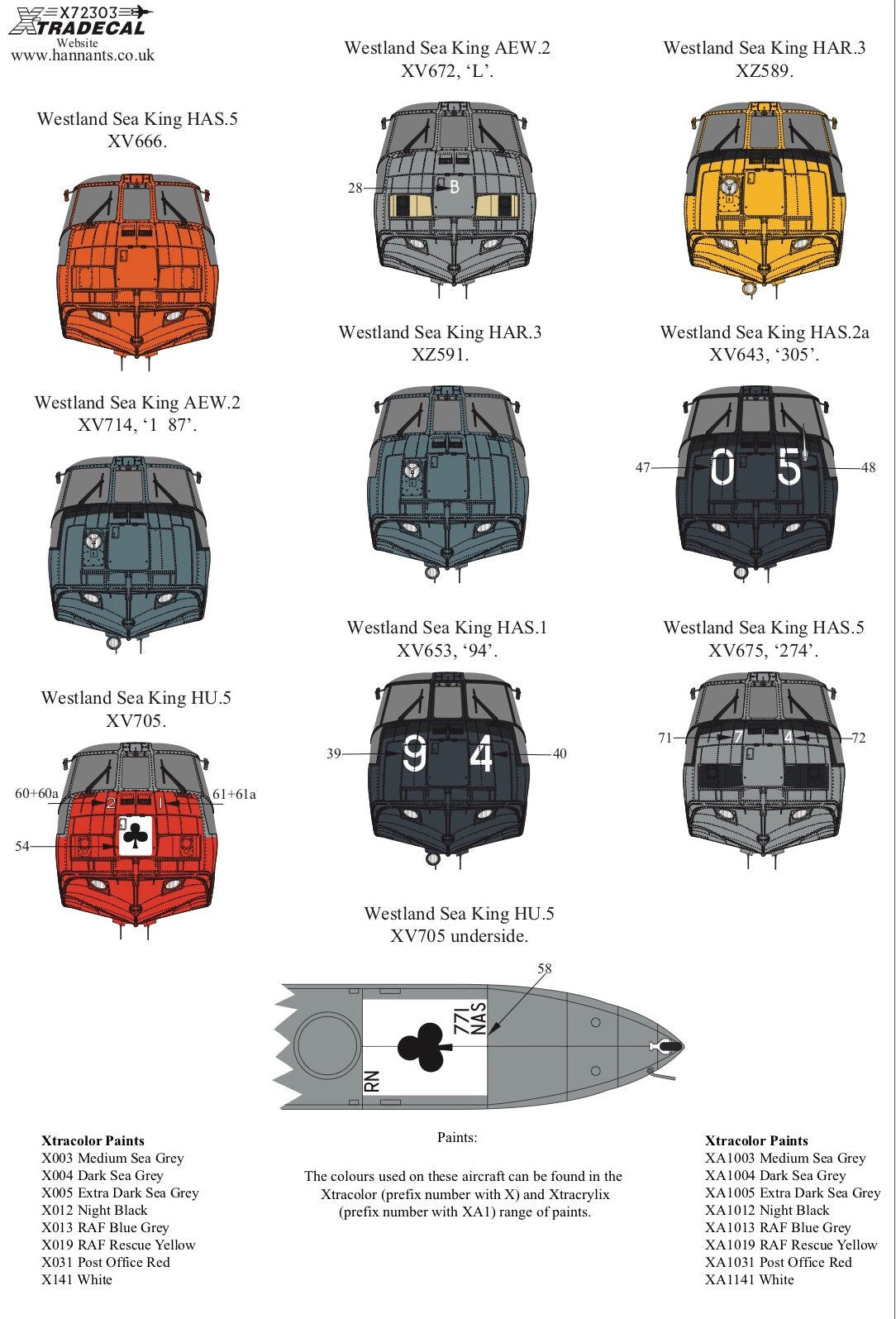 Xtradecal X72303 1:72 Westland Sea King Collection