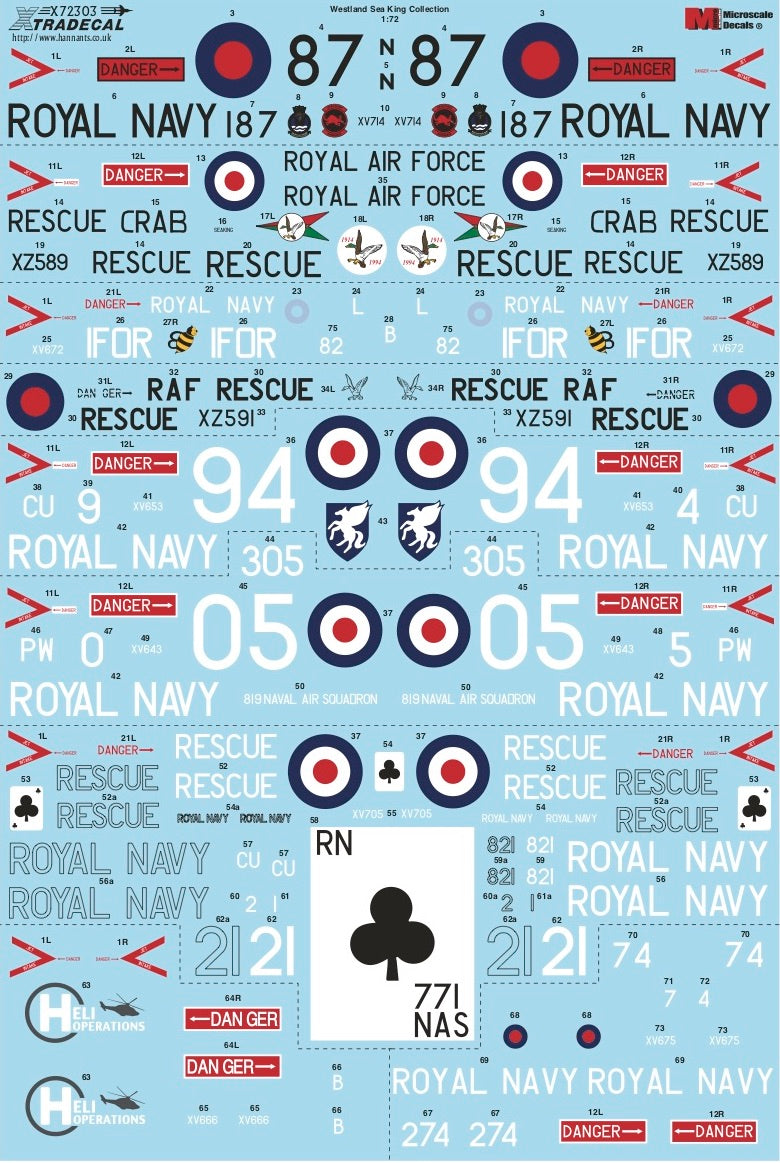 Xtradecal X72303 1:72 Westland Sea King Collection