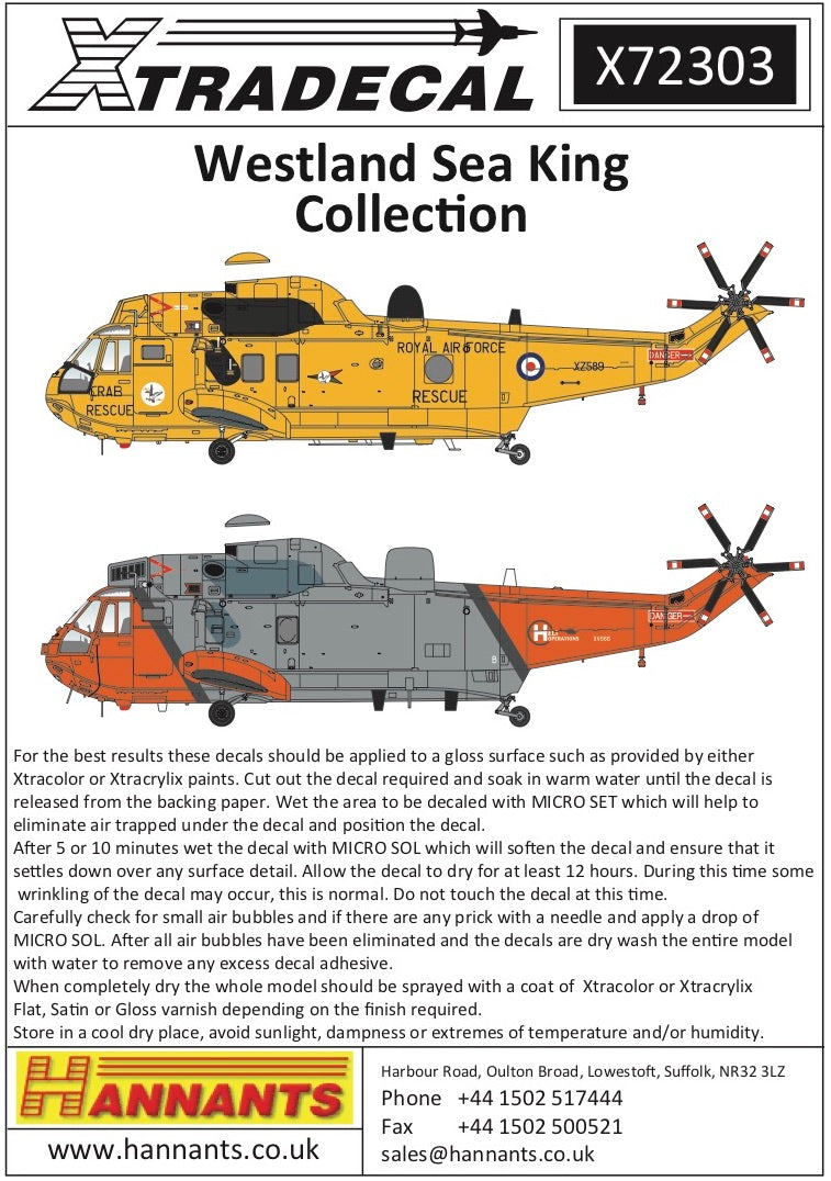Xtradecal X72303 1:72 Westland Sea King Collection