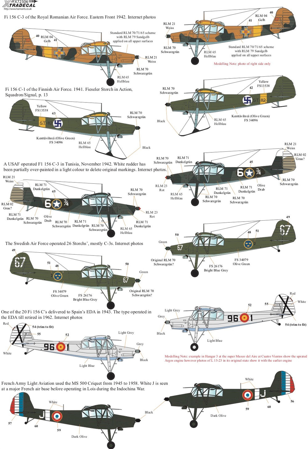 Xtradecal X72306 1:72 Fieseler Fi-156C-3 Storch
