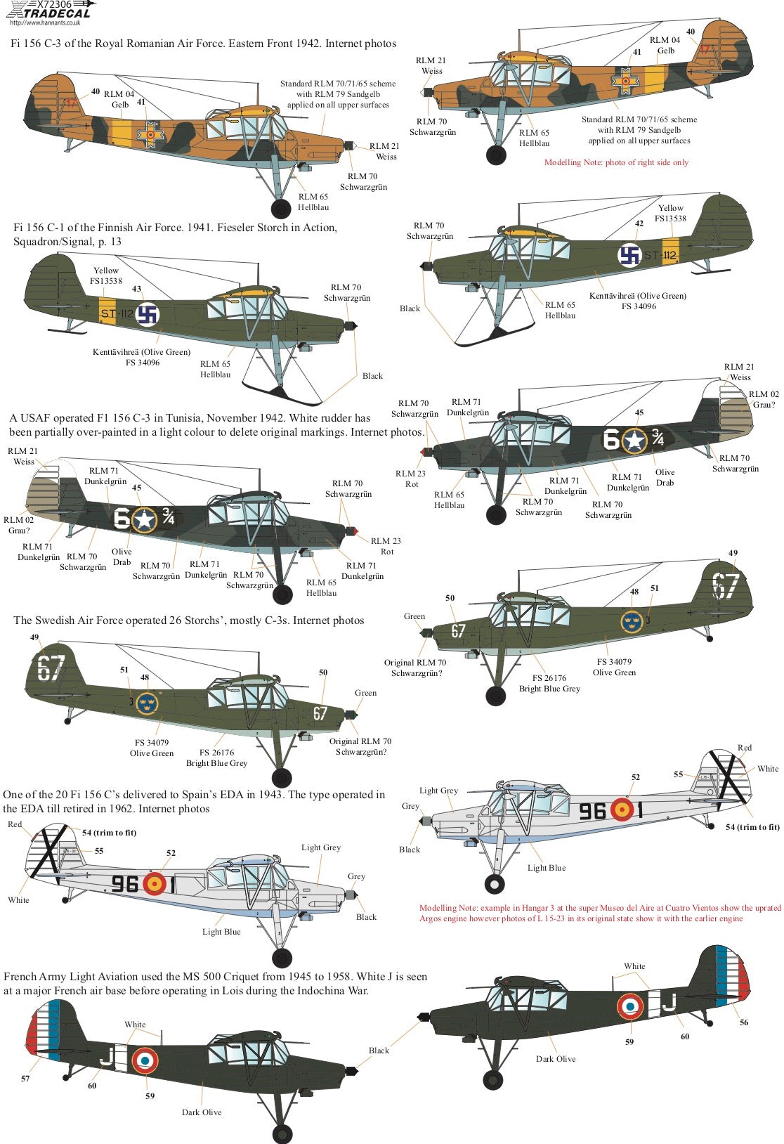 Xtradecal X72306 1:72 Fieseler Fi-156C-3 Storch