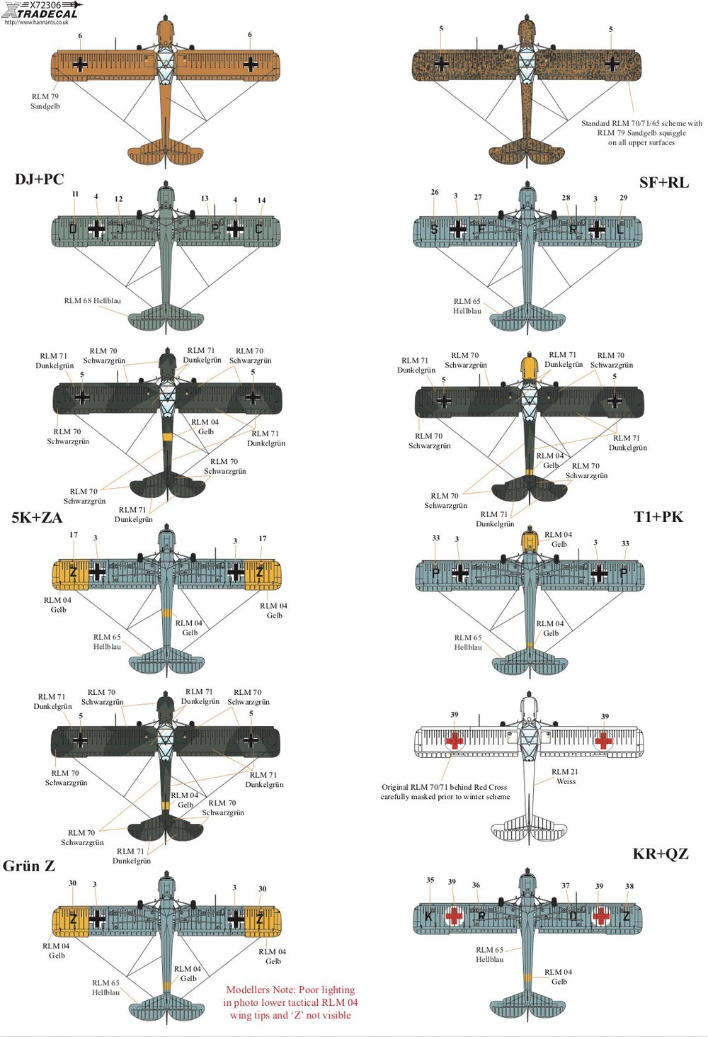 Xtradecal X72306 1:72 Fieseler Fi-156C-3 Storch