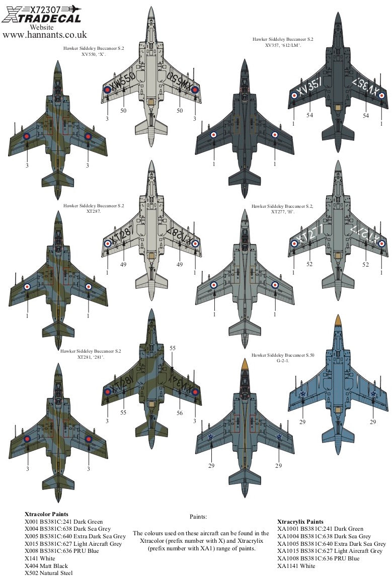 Xtradecal X72307 1:72 Blackburn Buccaneer S.2 Collection Part.1