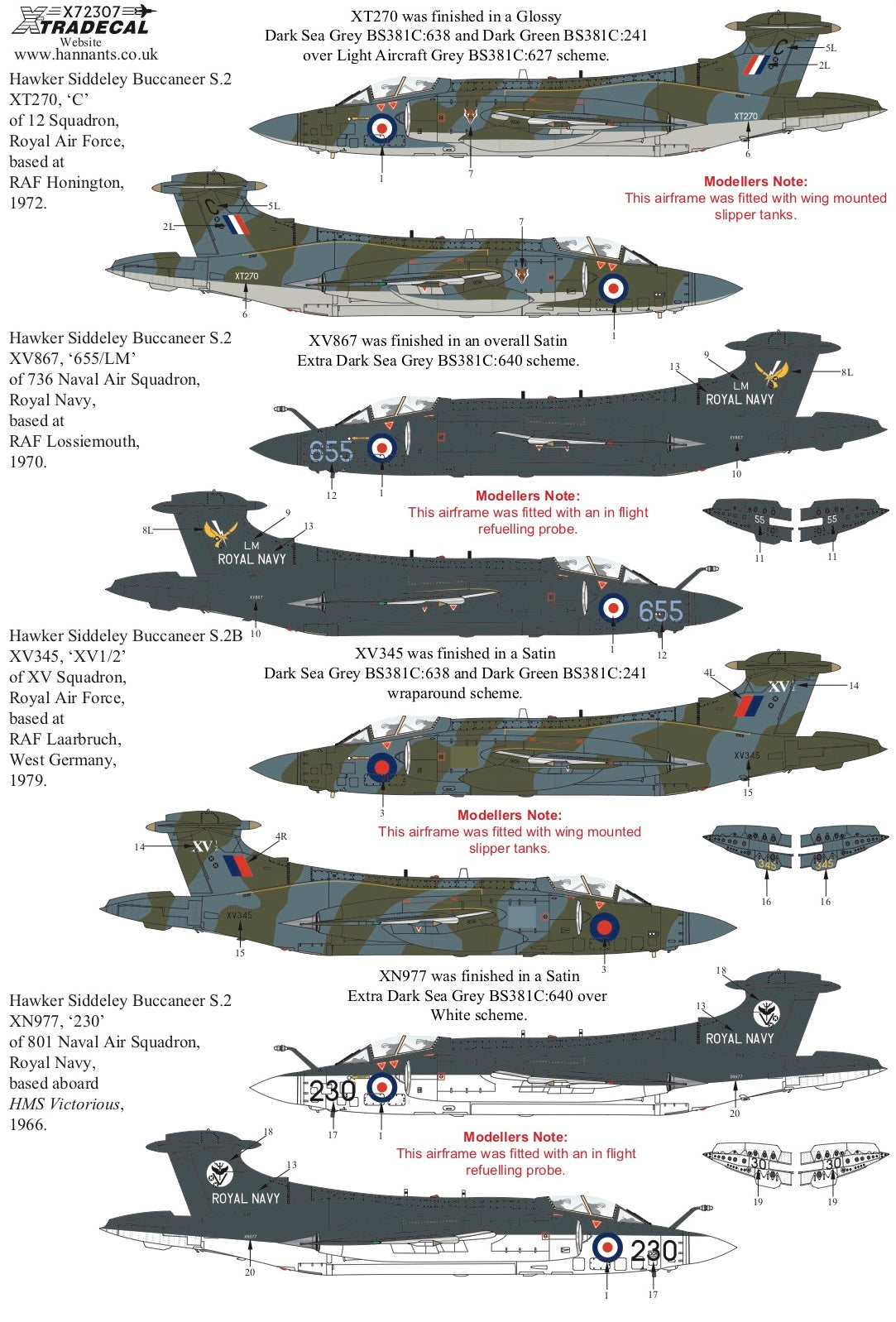 Xtradecal X72307 1:72 Blackburn Buccaneer S.2 Collection Part.1