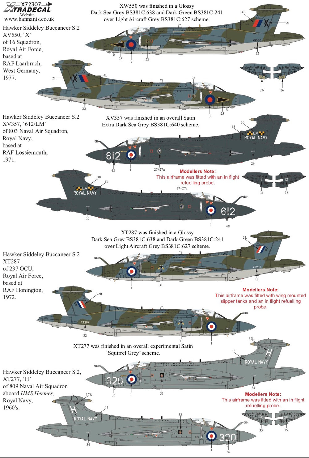 Xtradecal X72307 1:72 Blackburn Buccaneer S.2 Collection Part.1