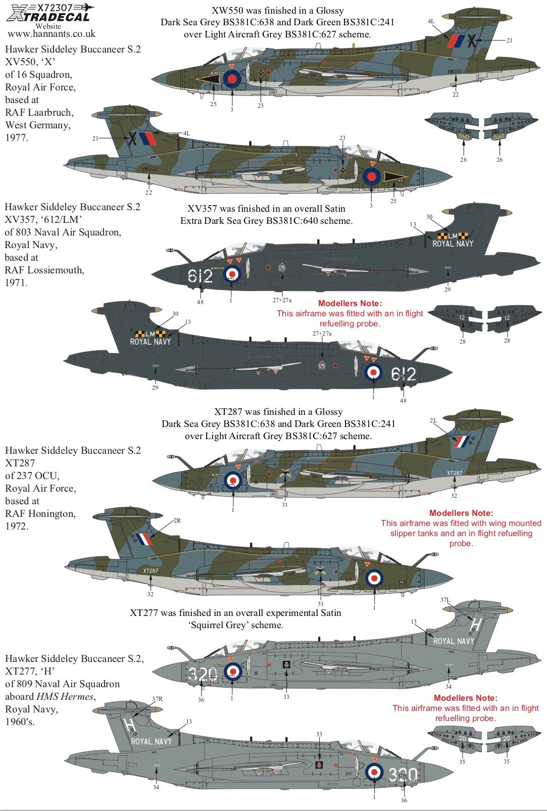 Xtradecal X72307 1:72 Blackburn Buccaneer S.2 Collection Part.1