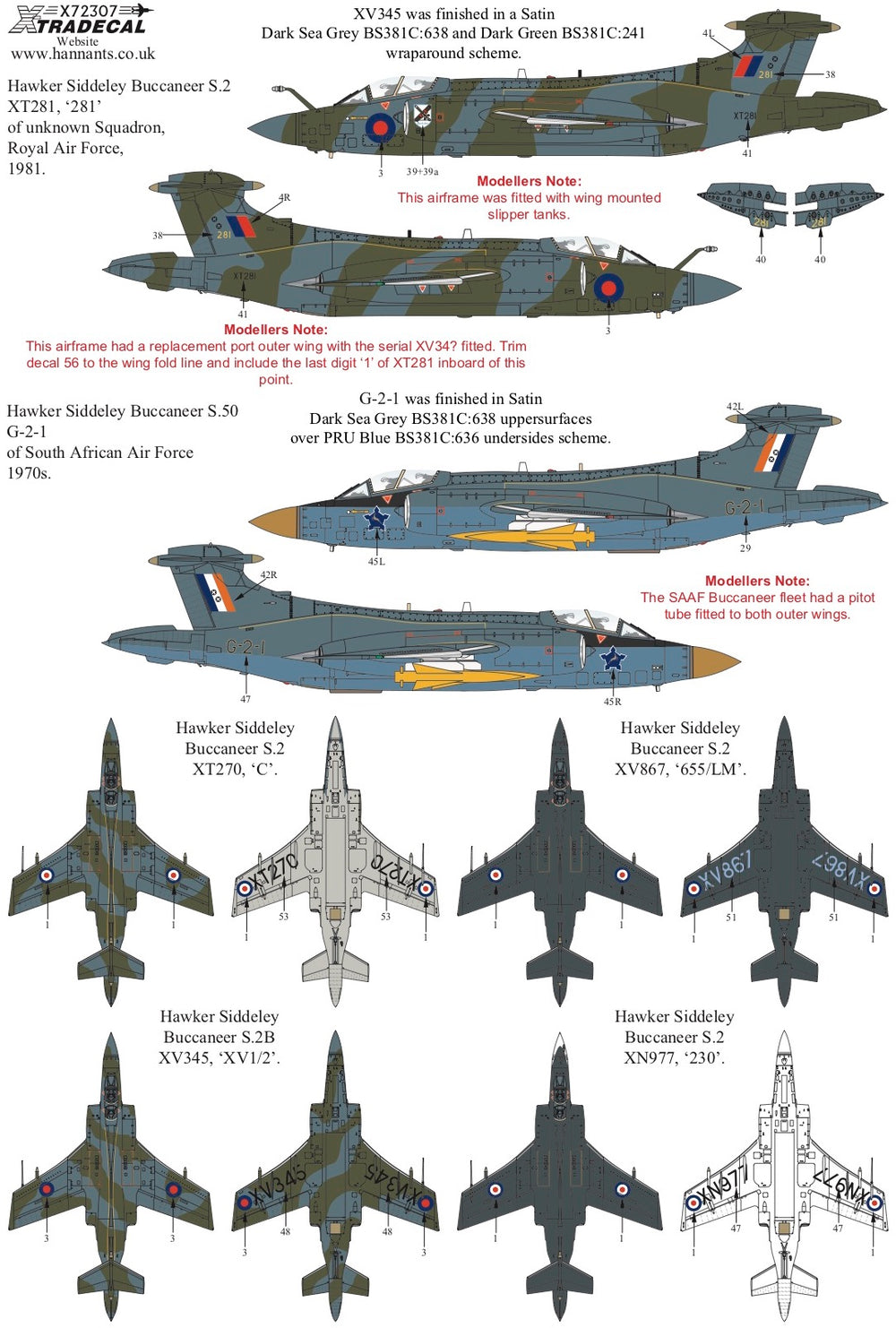 Xtradecal X72307 1:72 Blackburn Buccaneer S.2 Collection Part.1