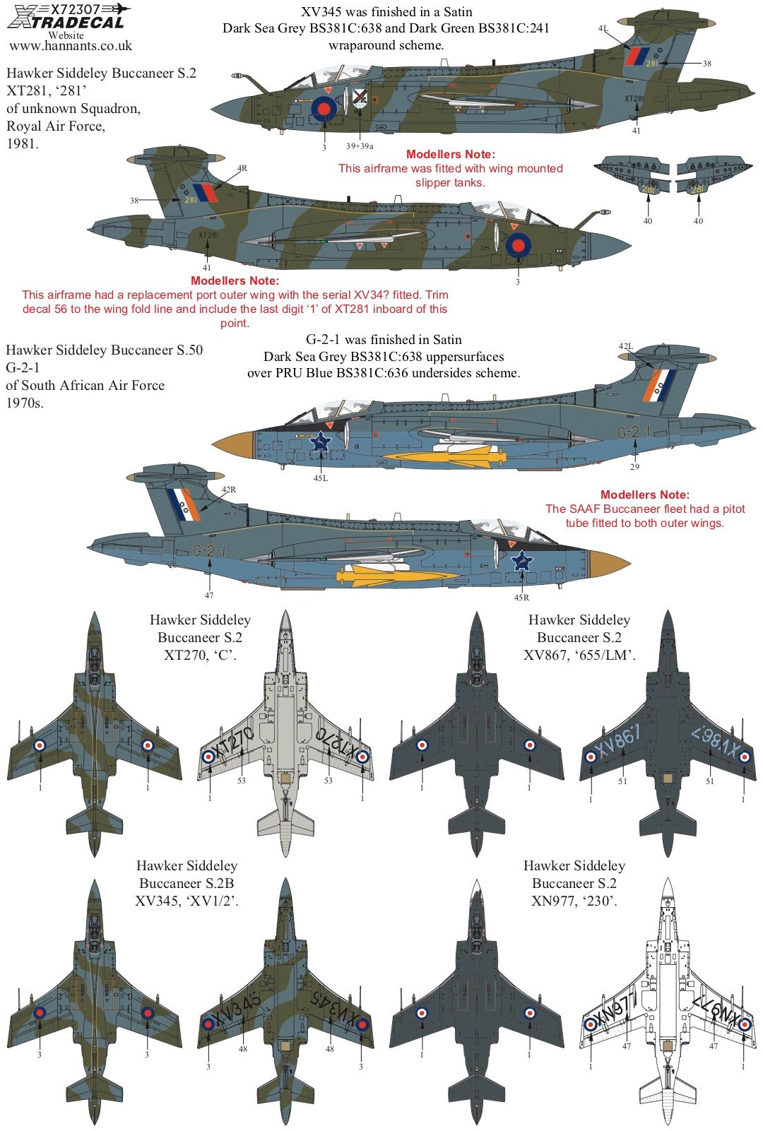 Xtradecal X72307 1:72 Blackburn Buccaneer S.2 Collection Part.1