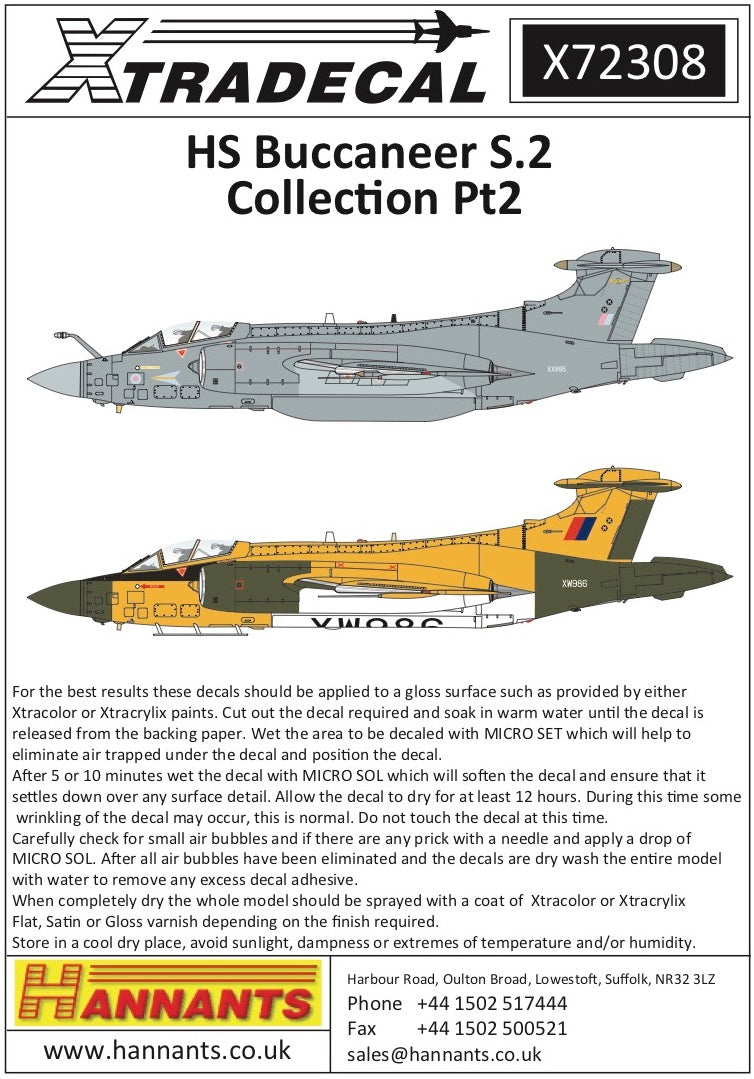 Xtradecal X72308 1:72 Blackburn Buccaneer S.2 Collection Part.2