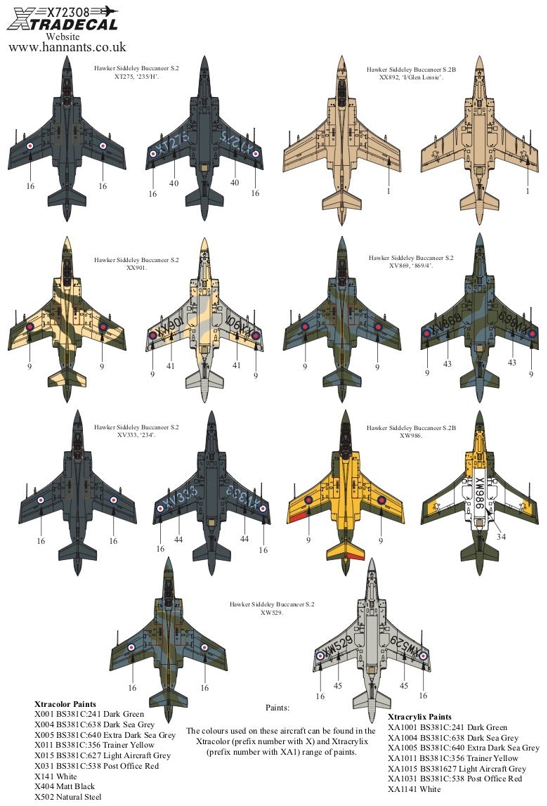 Xtradecal X72308 1:72 Blackburn Buccaneer S.2 Collection Part.2