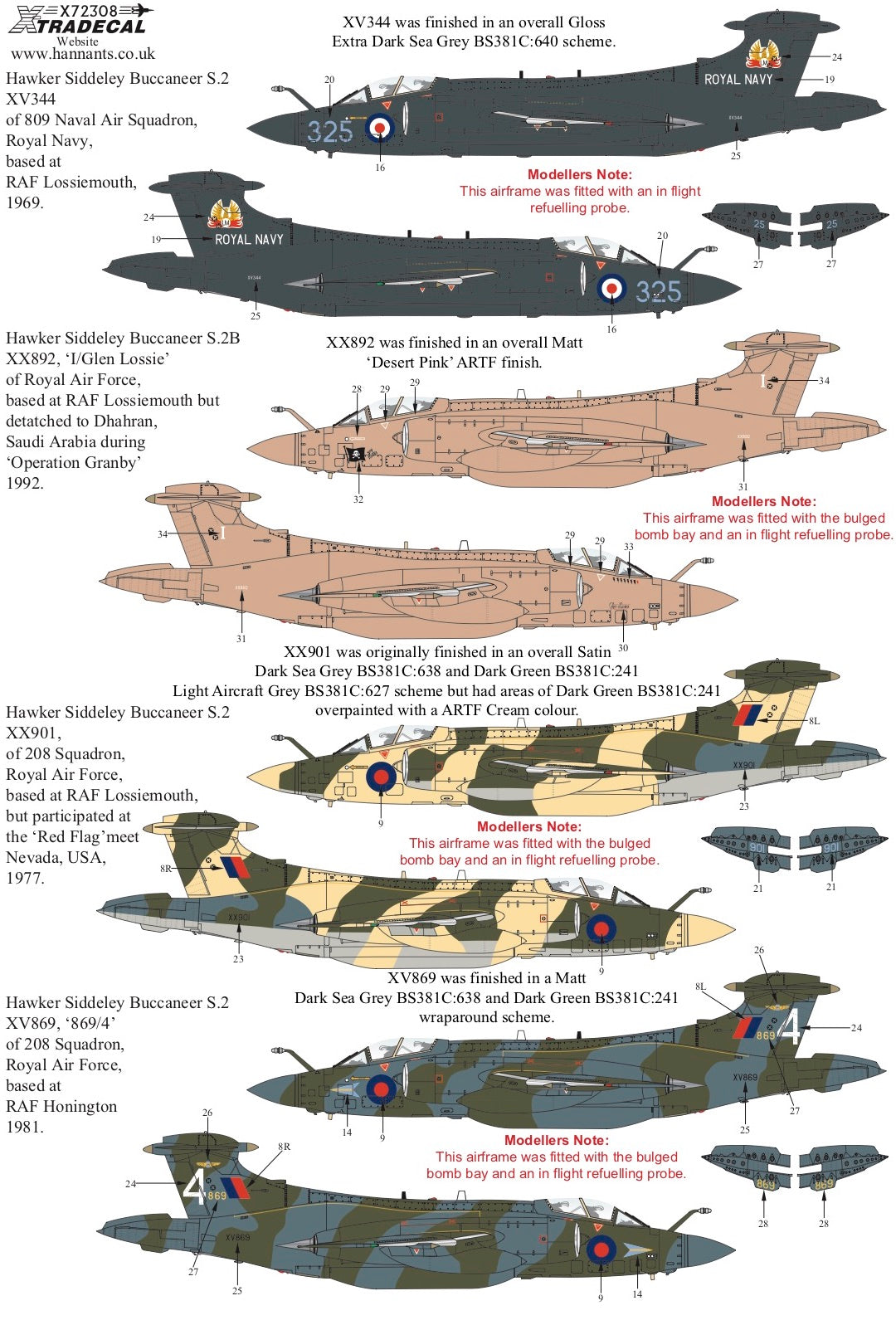 Xtradecal X72308 1:72 Blackburn Buccaneer S.2 Collection Part.2