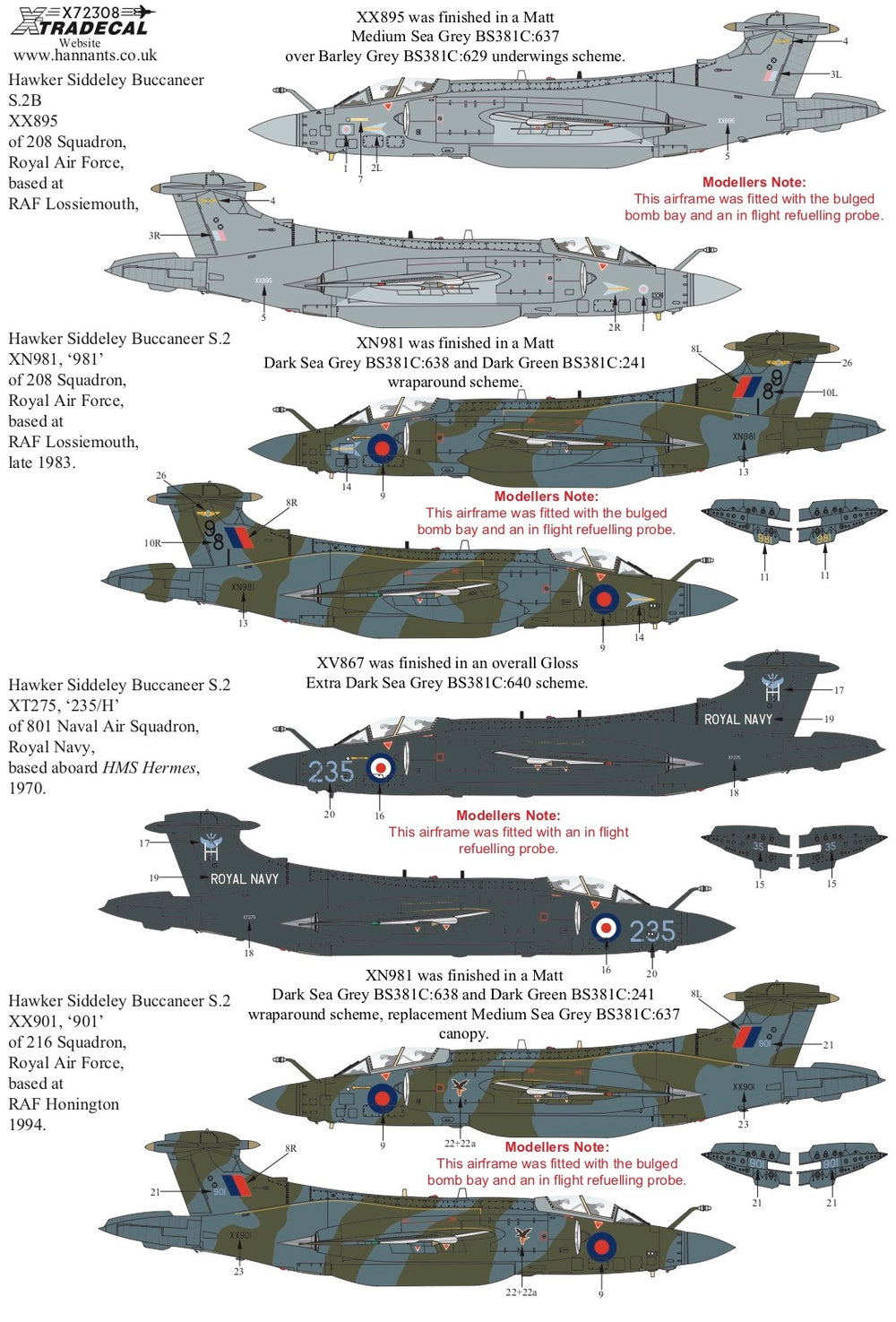 Xtradecal X72308 1:72 Blackburn Buccaneer S.2 Collection Part.2