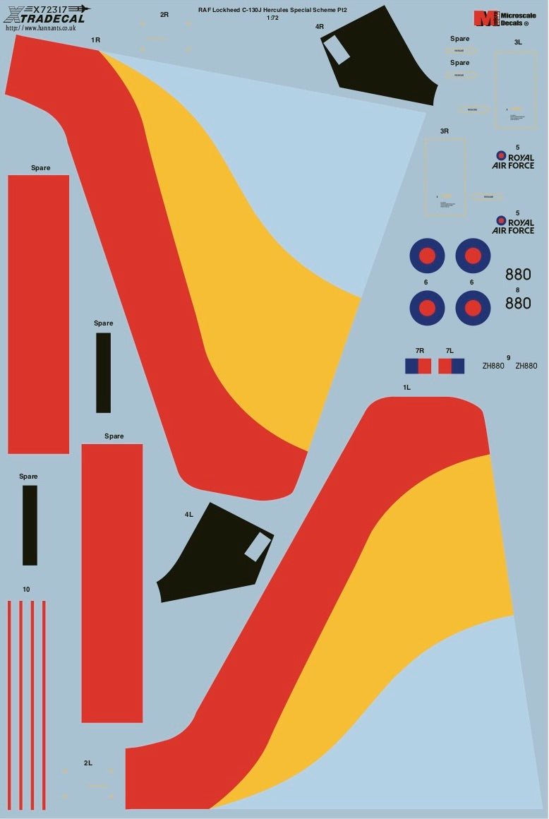 Xtradecal X72317 1:72 RAF Lockheed C-130J Hercules C.5 Special Schemes Pt2