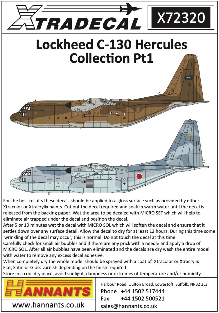 Xtradecal X72320 1:72 Lockheed C-130H Hercules