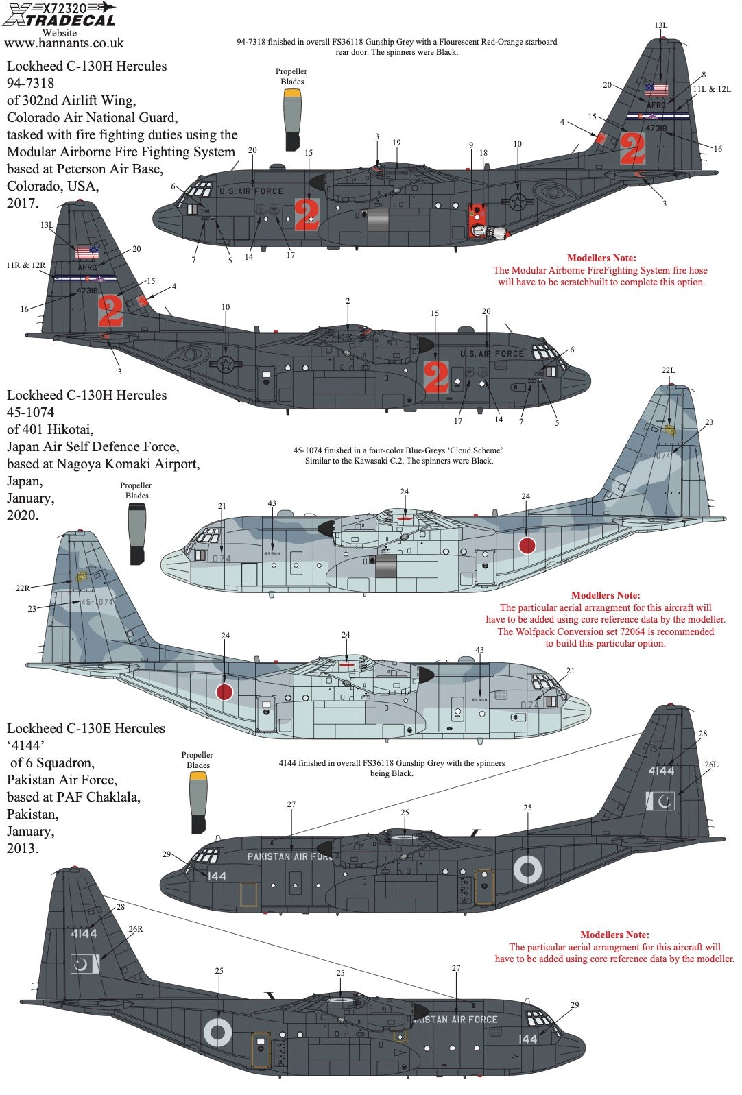 Xtradecal X72320 1:72 Lockheed C-130H Hercules