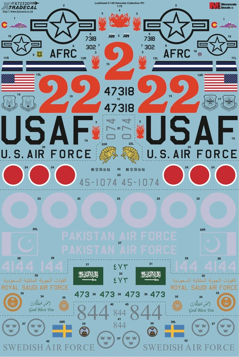 Xtradecal X72320 1:72 Lockheed C-130H Hercules