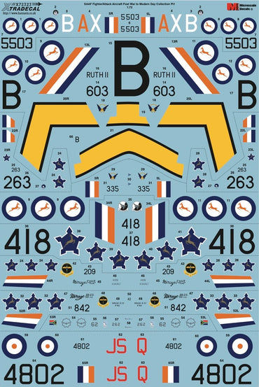 Xtradecal X72323 SAAF Fighters Post War to Modern Collection Pt 1 1:72