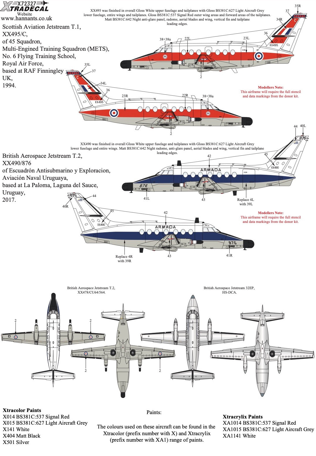 Xtradecal X72327 1:72 BAe Jetstream Collection