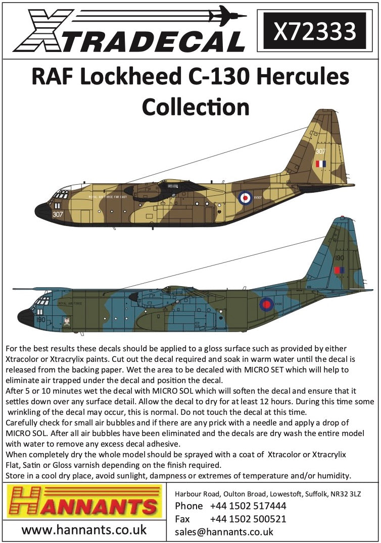 Xtradecal X72333 1:72 RAF Lockheed C-130 Hercules Collection