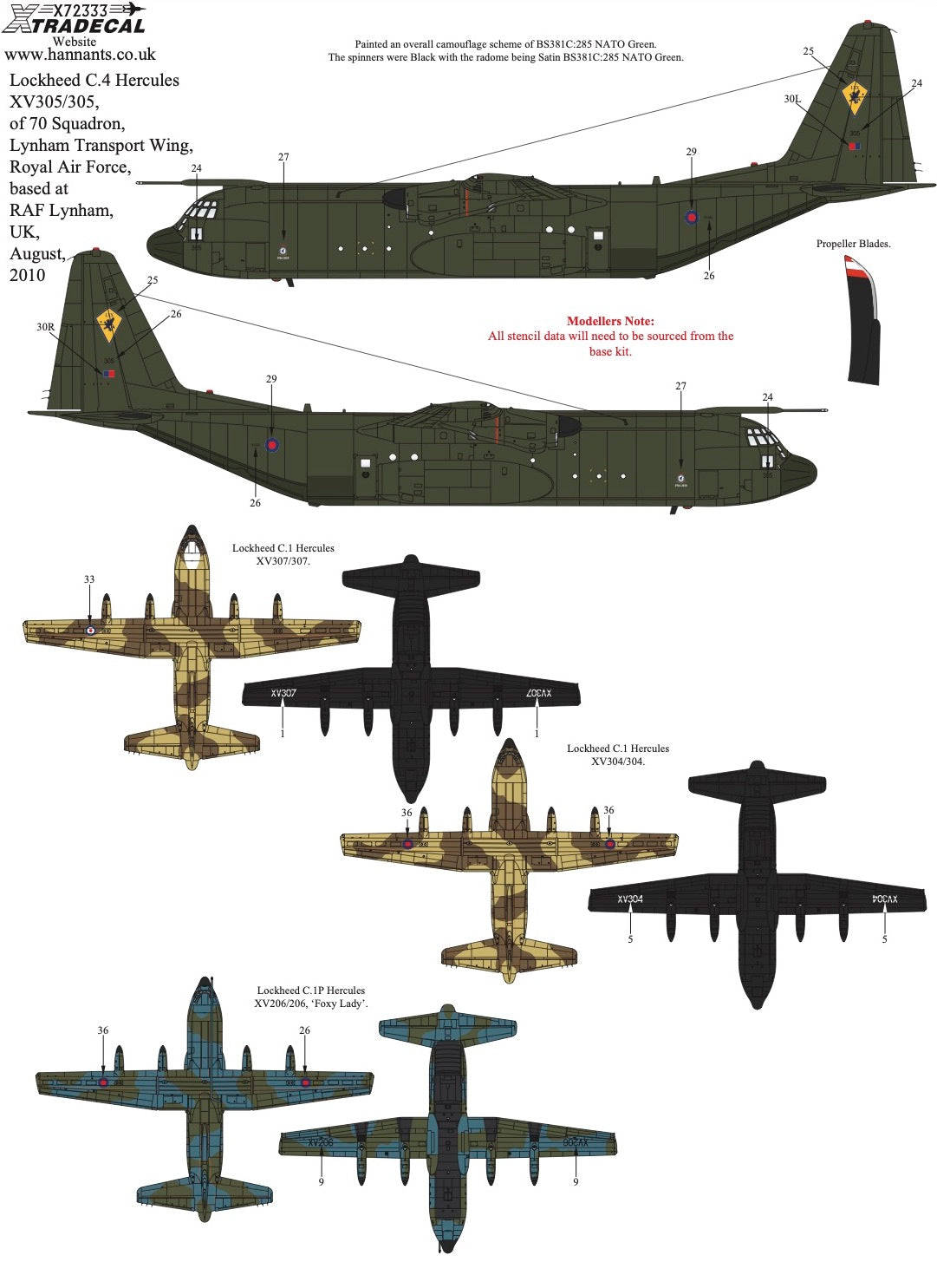 Xtradecal X72333 1:72 RAF Lockheed C-130 Hercules Collection