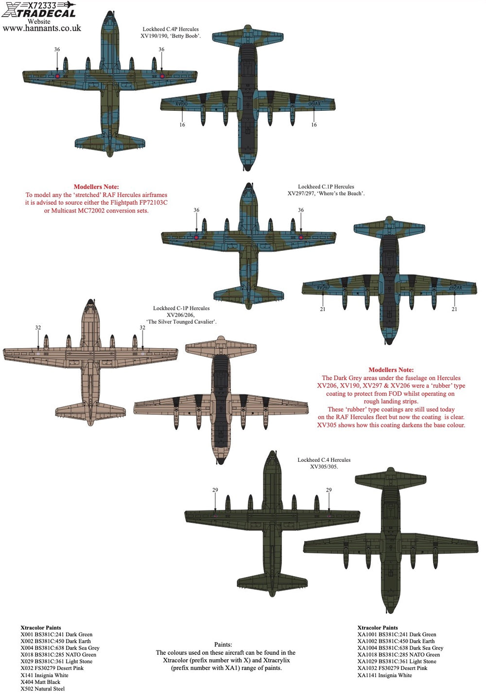 Xtradecal X72333 1:72 RAF Lockheed C-130 Hercules Collection