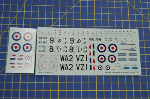 Xtrakit (SH) XK72008 1:72 de Havilland Vampire FB.5 Decals for WA294 V9-C 502