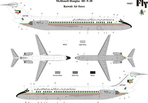 FLY YLF14421 1:144 Douglas DC-9-30 Kuwait Air Force