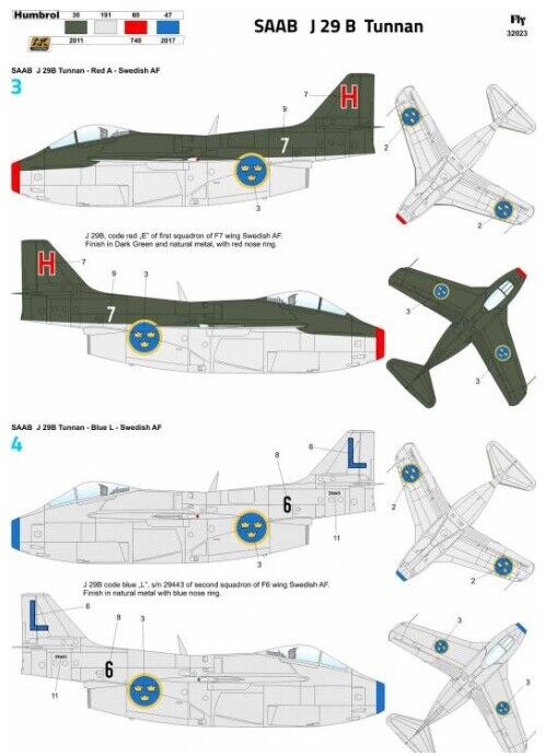 FLY YLF32023 1:32 Saab J-29B Saab J-29F Tunnan