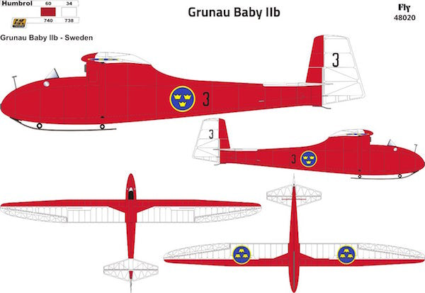 FLY YLF48020 1:48 Grunau Baby IIB Sweden