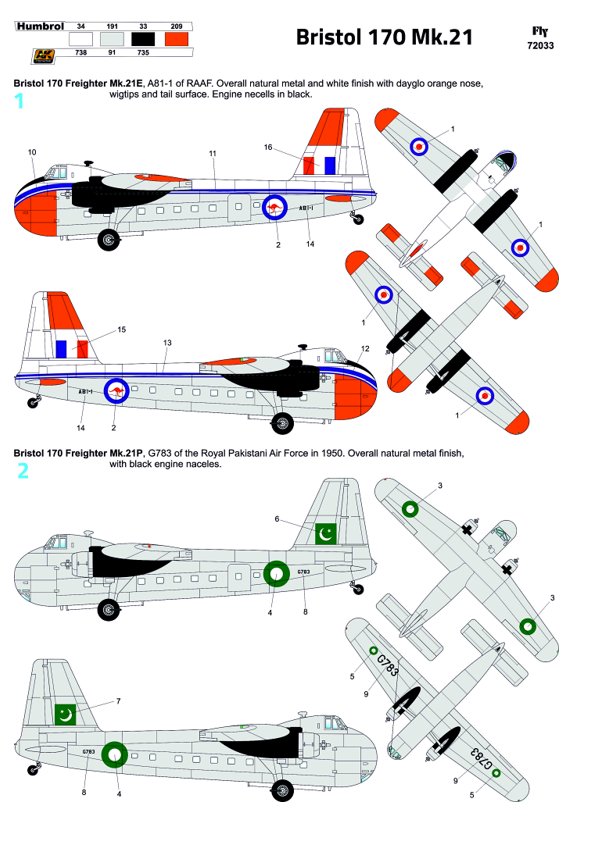 FLY YLF72033 1:72 Bristol 170 Freighter Mk.21