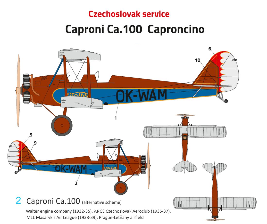 FLY YLF72036 1:72 Caproni Ca.100 Caproncino Italian Training aircraft OK-WAM
