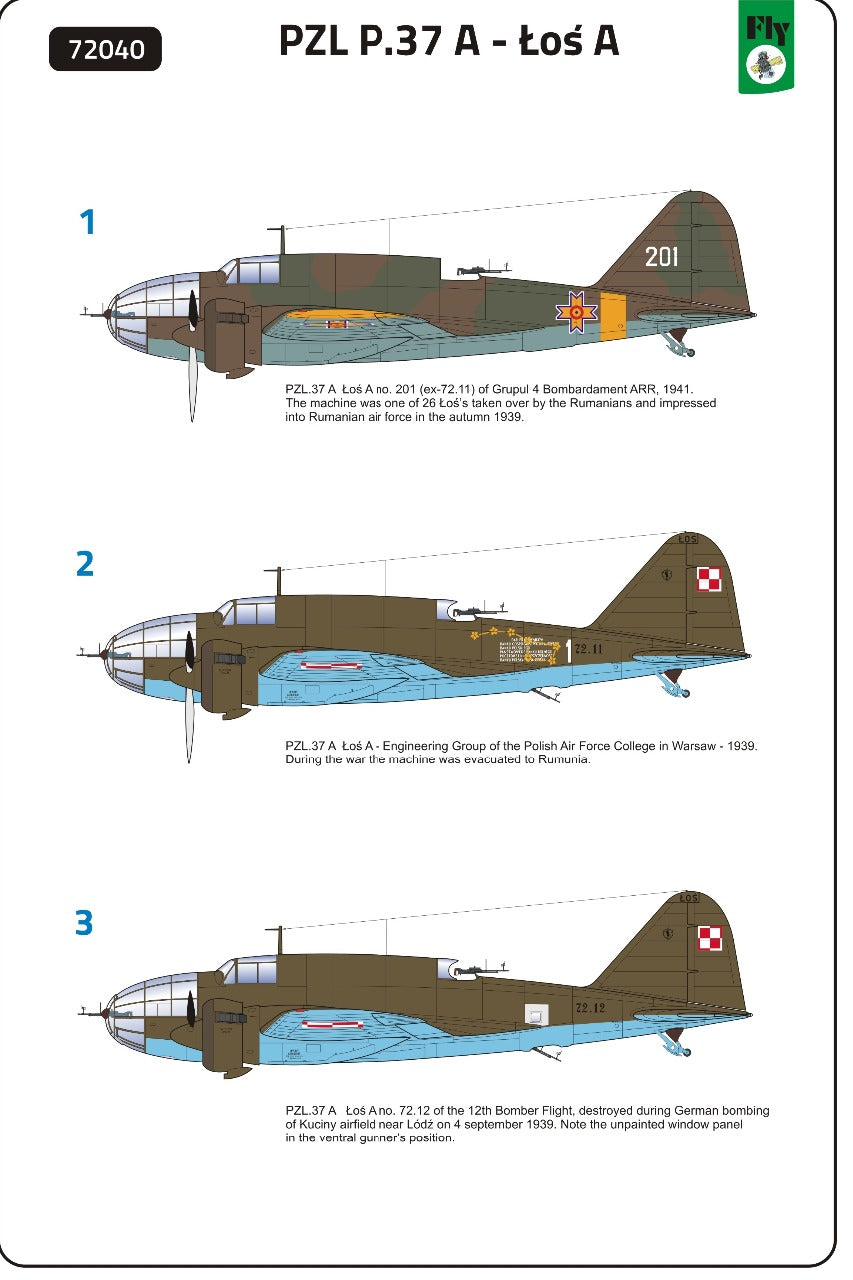 FLY YLF72040 1:72 PZL P.37A